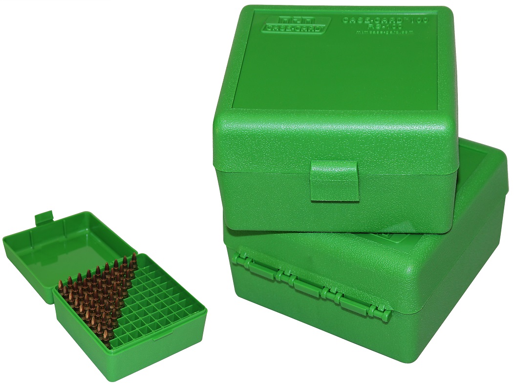 MTM RS100 Flip-Top Ammo Box GREEN content 100